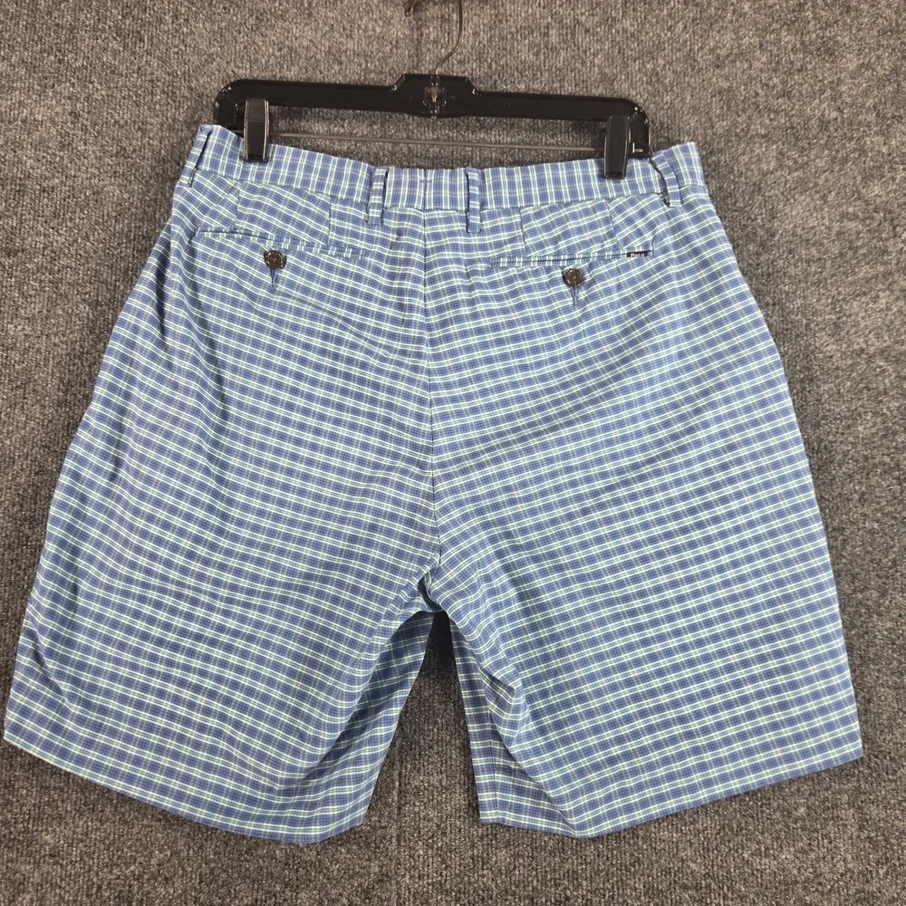 Polo Ralph Lauren Men's 33 Blue Green Plaid Stretch Classic Fit Shorts Preppy